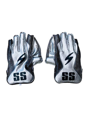 Sareen Sports Cricket Academy Wicket Keeping Gloves, White/Black