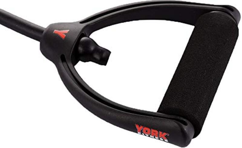 York Fitness Resistance Tube with Firm Grip Handle, Level 3, Black