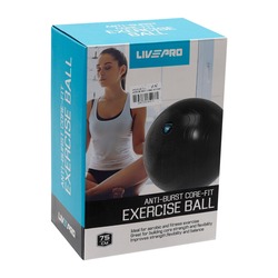 Livepro Anti Burst Gym Ball, 75cm, Black