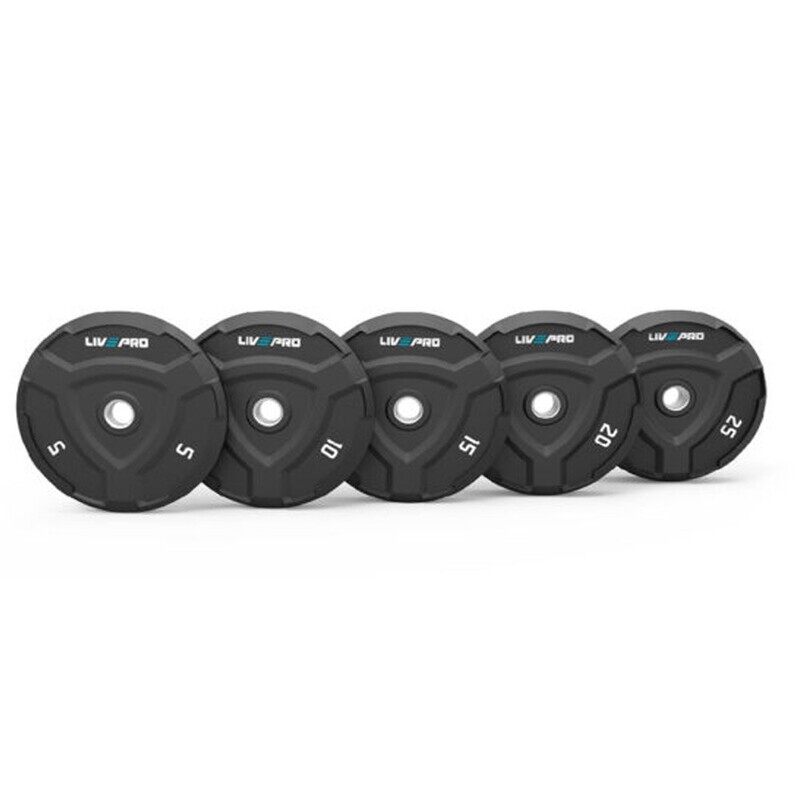 

LiveUp Rubber Bumper Plate, Lp8022-05, 5 x 5KG, Black