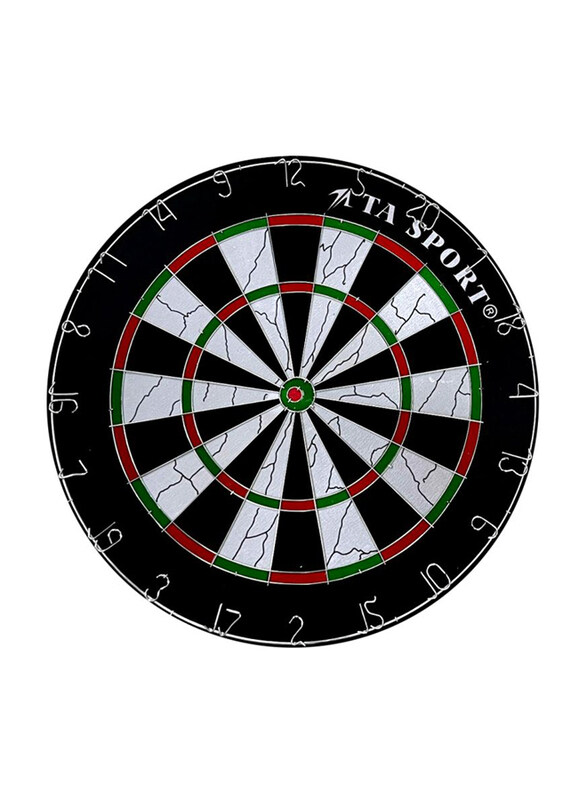 

TA Sport Flocked 2 Sides Game Dart Board Set with 6 Steel Tip Darts Pin, BL-18012, Multicolour