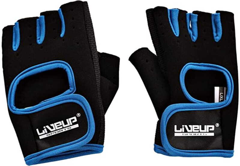 Live-Up Training Gloves, S/M, Black/Blue