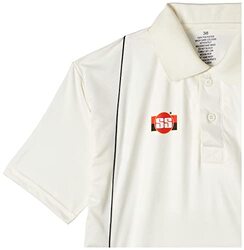 Sareen Sports Polyester Cricket Polo T-Shirt for Men, M, White