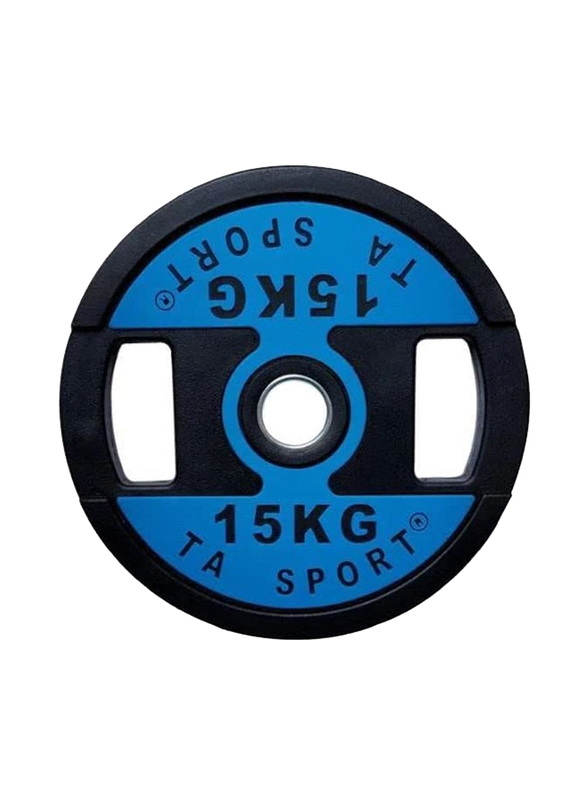 TA Sport Oly Plate Rubber Coated Steel Ring, 15 KG, Dr811, Multicolour