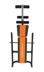Live Up LS1102 Fitness Weight Bench, Black/Orange