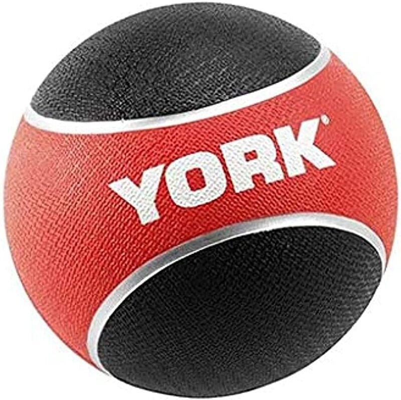 York Fitness Anti-Burst Medicine Ball, 4Kg, Black/Red