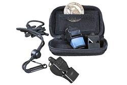 Fox 40 3-Piece Case Coin Classic Pearl Sonik Blast Lanyard Whistle Set, 6906-0500, Black