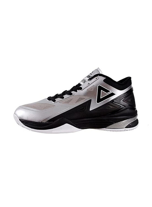 

Peak E44053A Synthetic Leather Unisex Basketball Shoes, 9 UK, Silver