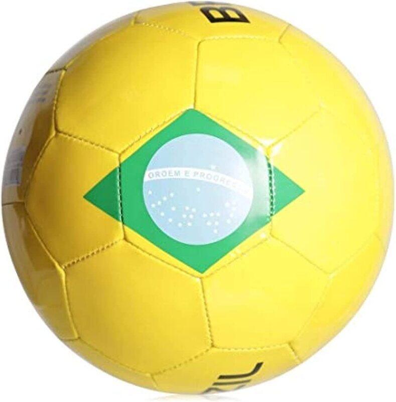 

Mesuca Size-5 Brazil Flag Printed Soccer Ball, Jab30365, Yellow/Green