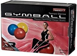 Joerex Stripy Gym Ball with Foot Pump, Red