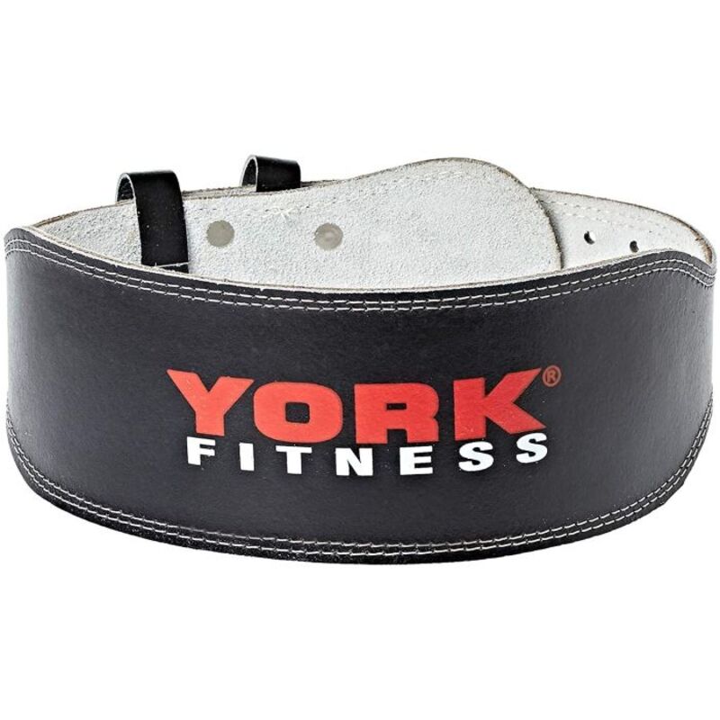 York Fitness Leather Padded Belt, Medium, 60217, Black