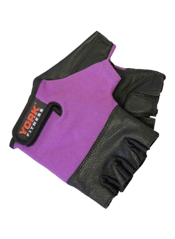 York Fitness Weight Lifting Gloves Set, Large, Purple/Black