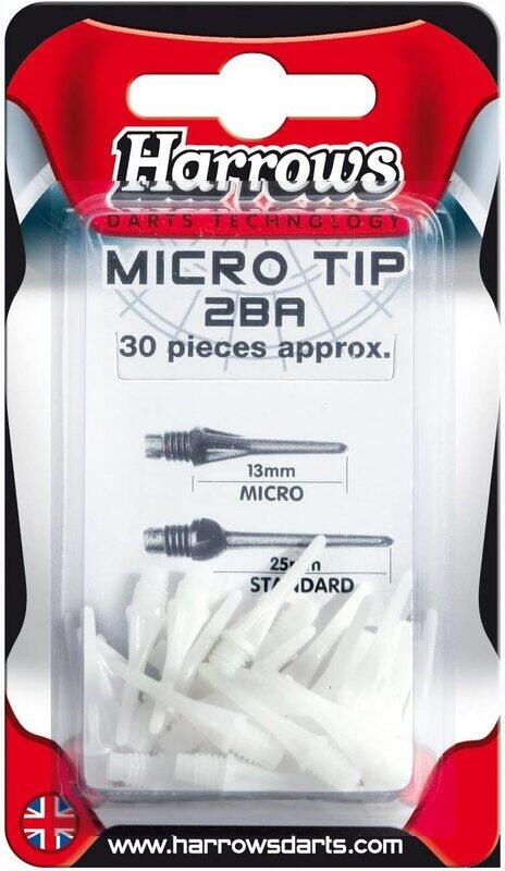 

Harrows Micro Tip 2BA Dart, 30 Piece, White