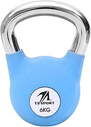 TA Sports Rubber Kettlebell, 6Kg, DB2175, Light Blue