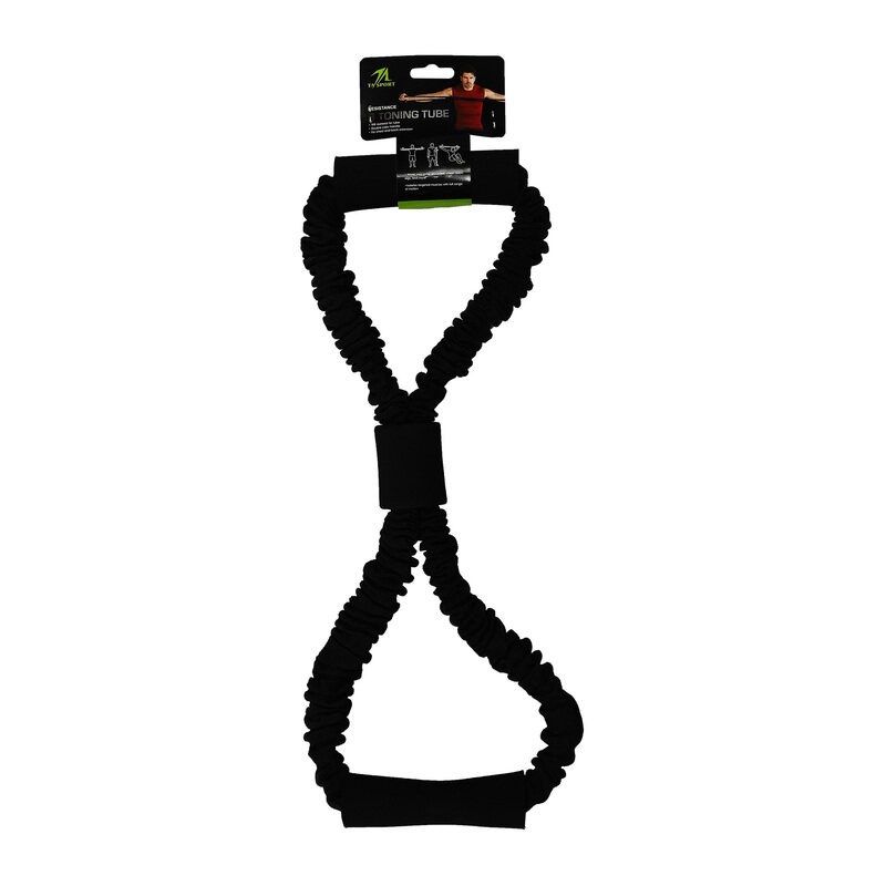 

TA Sports Fitness Resistance Toning Tube with Safe Sleeve, Black