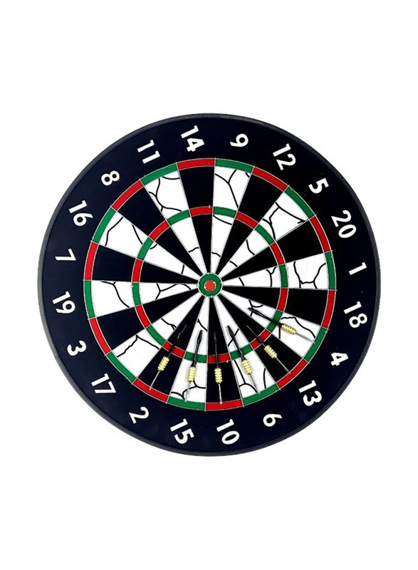 

Mesuca 18-Inch 2-in-1 Flocked Dart Board Set with 6 Steel Tip Darts Pin, MBB23442, Multicolour