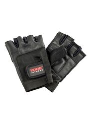 York Fitness Leather Weight Lifting Gloves, Medium, 20080111, Black