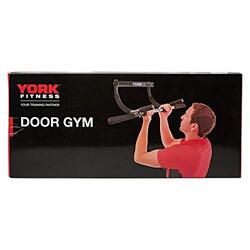 York Fitness Door Gym Workout Bar, Black