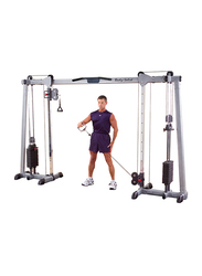 Body Solid Deluxe Cable Crossover with Two Stack, 150 LB, Silver/Black