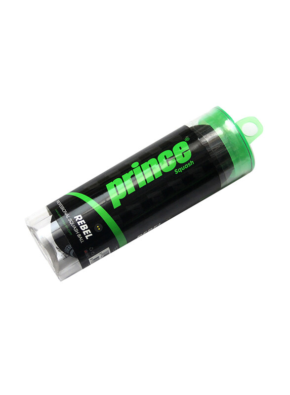

Prince Double Yellow Dot 3B Tube Rebel Professional Squash Balls, Black