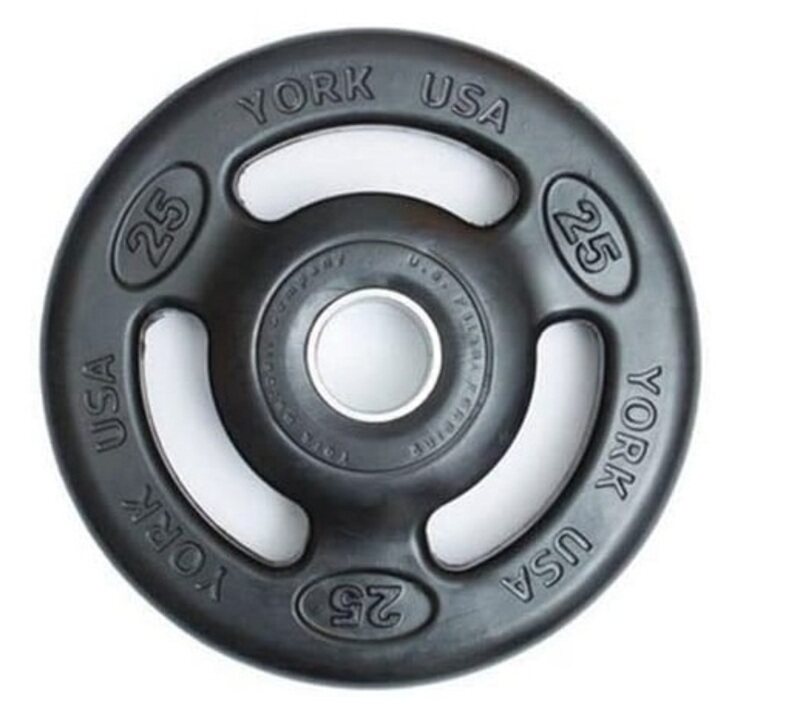 

York Fitness International Iso-Grip Weight Plate, 11KG, Black