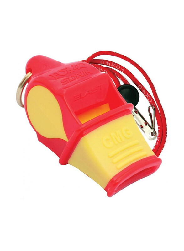 

Fox 40 Sonik Blast Cmg Safety Whistle With Lanyard, 9203-3108, Red/Yellow
