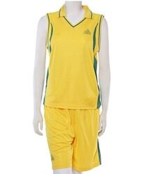 Peak Medium Basketball T-Shirt & Short Set, Yellow