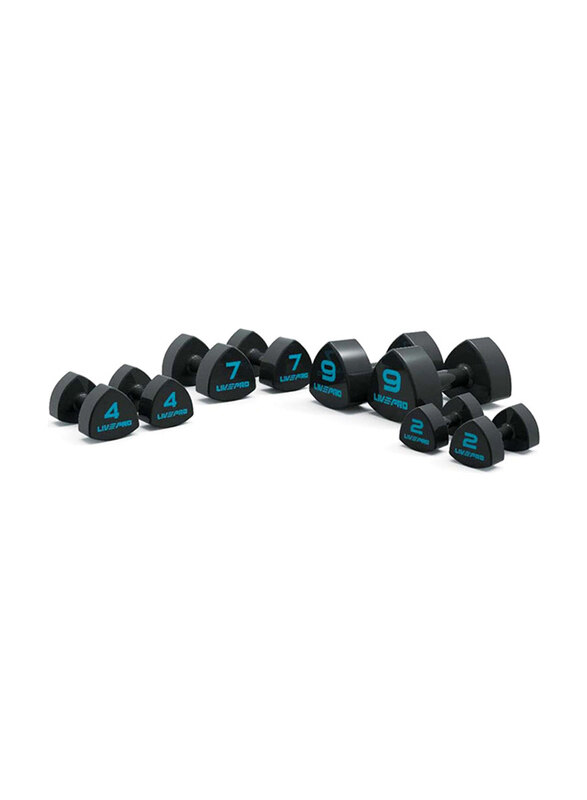 

Live Pro 2KG Studio Dumbbells, Lp8070, Black