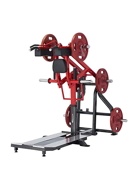 Steelflex Plate Load Standing Squat Machine, 207cm, Black/Red