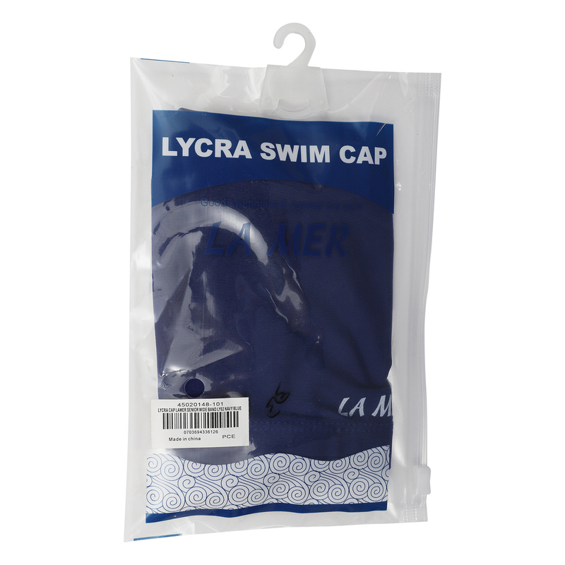 La Mer Lycra Senior Wide Band Swimming Cap, Navy Blue
