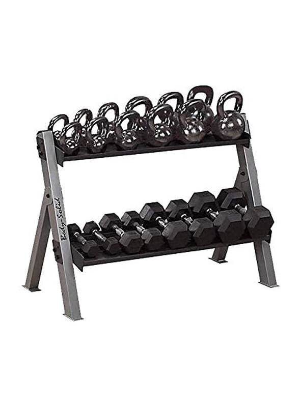 

Body Solid Reversible Dumbbell Kettlebell Rack, GDKR100, Black/Grey