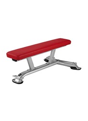 Bh Fitness Flat Training Bench, 116cm, Silver/Red