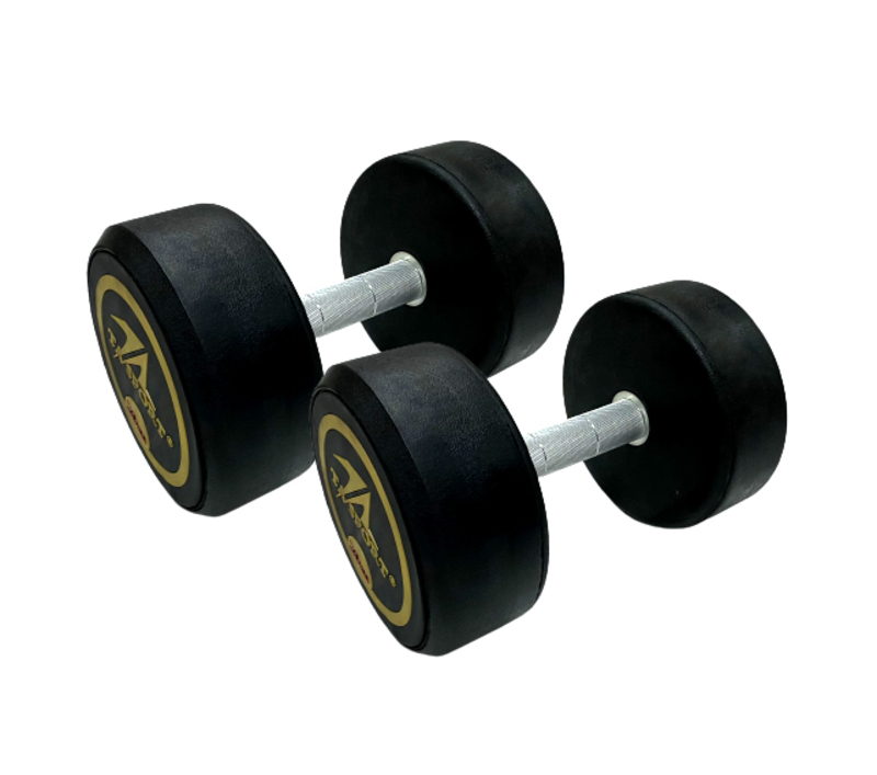 TA Sports Dhrd6 Round Rubber Coated Dumbbell, 22.5Kg, Silver/Black