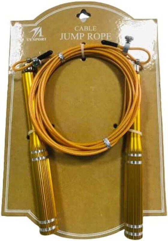 

TA Sports Cable Skipping Rope, Gold