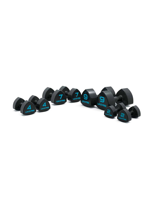 

Live Pro 6KG Studio Dumbbells, Lp8070, Black