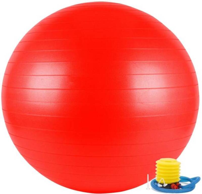 York Fitness Anti-Burst Gym Ball with Pump, 65cm, Red/Black
