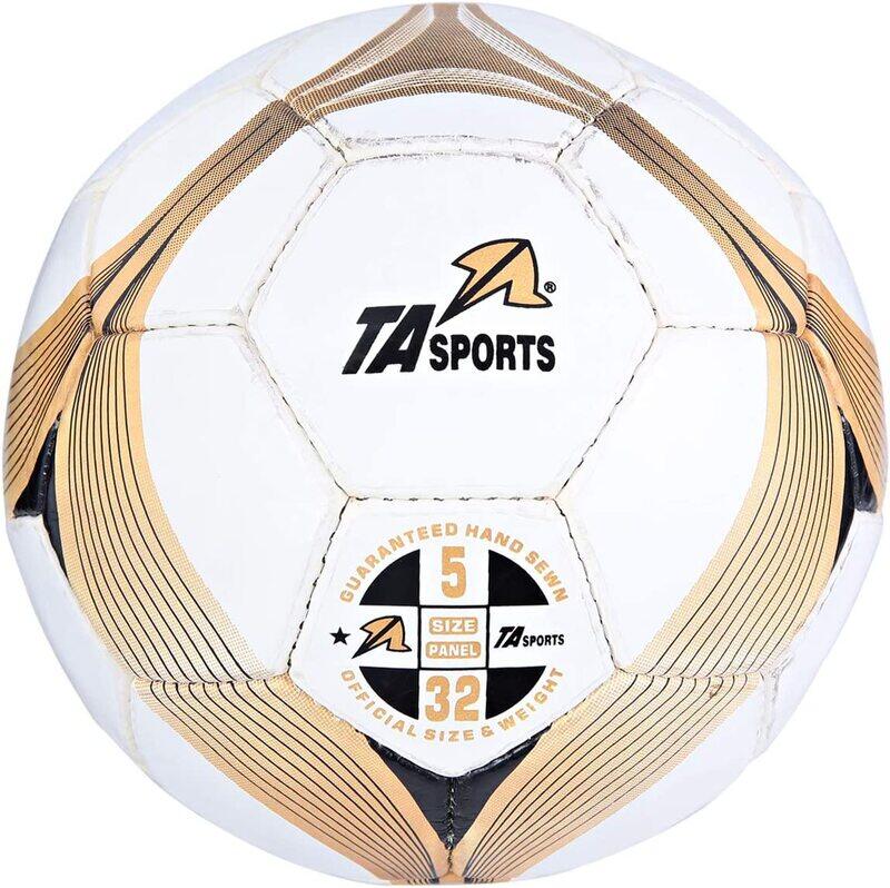 

TA Sports Size-5 Soccer Ball, White/Gold