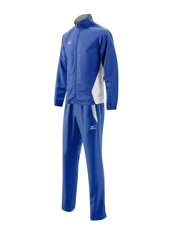 

Mizuno Woven Track Suit for Men, Extra Large, White/Blue
