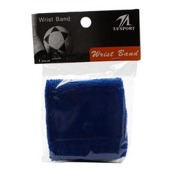 TA Sports Cotton Sweat Wristband, Blue