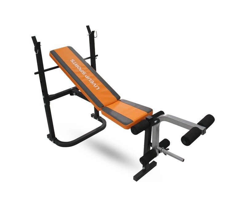 

Live Up LS1102 Fitness Weight Bench, Black/Orange