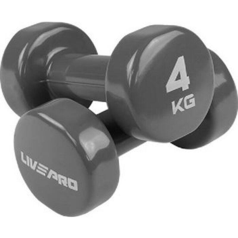 

Livepro Coloured Studio Dumbbell Set, 2 x 4KG, Lp8076, Black