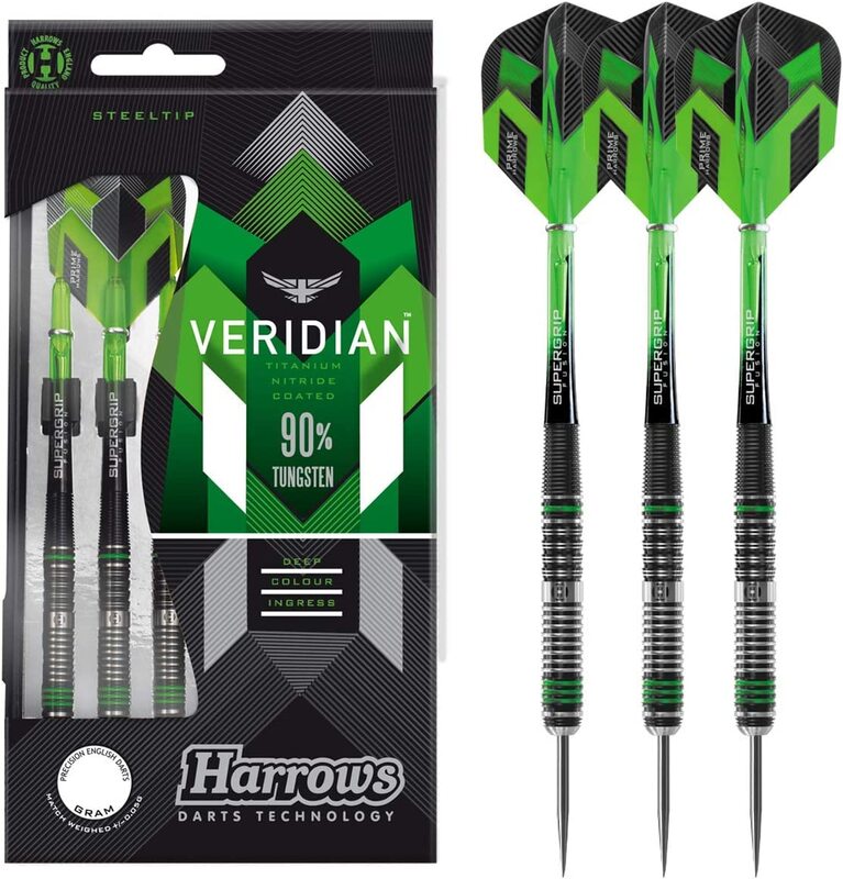 Harrows Steel Tip Veridian Darts 23 gm, Multicolour