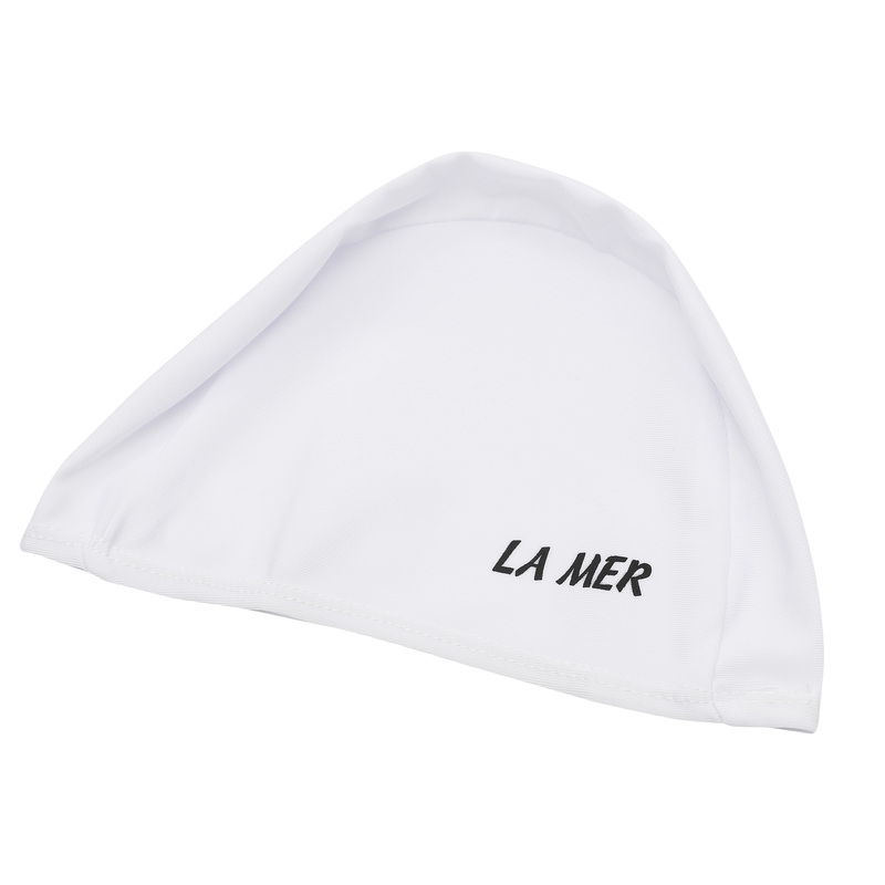 La Mer Lycra Senior Wide Band Swimming Cap, White
