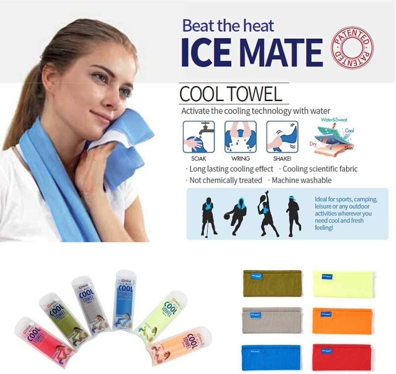 General Icemate Single Cool Towel, 20 x 100cm, Green