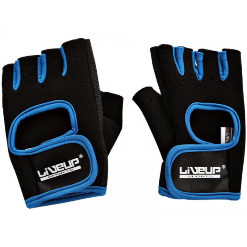 Live-Up Training Gloves, Large, Black/Blue
