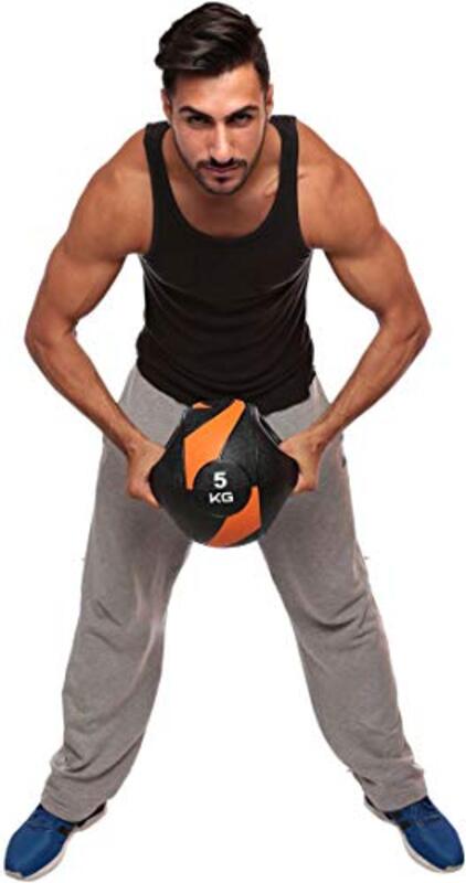 TA Sports Medicine Ball with Grip, 5Kg, Orange/Black