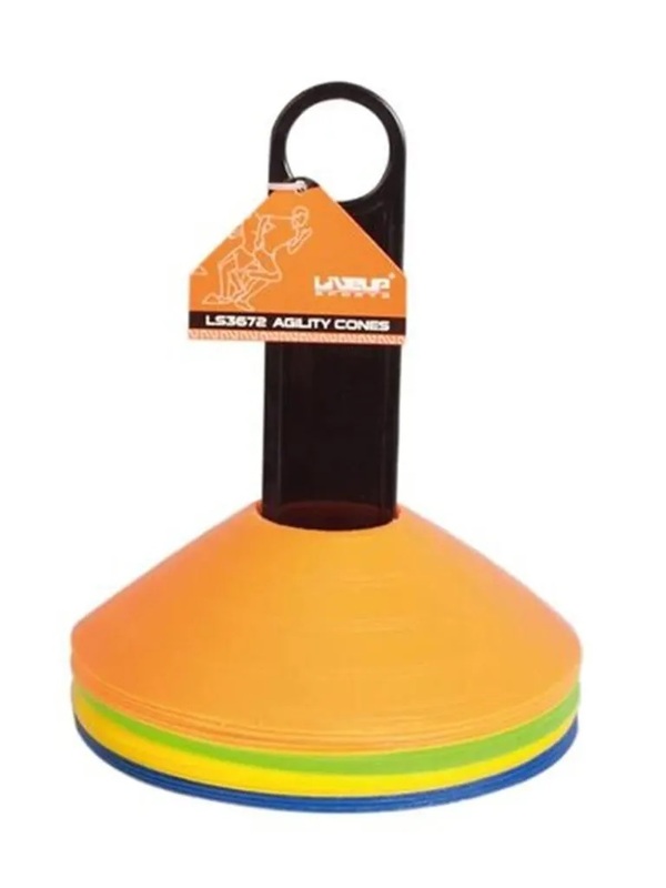 Live Up Agility Cones Set with Rack, Multicolour