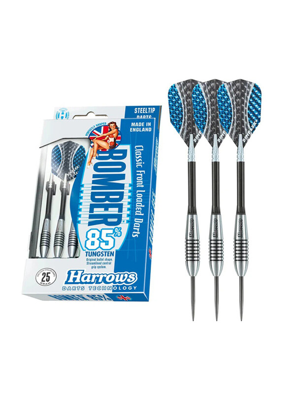 

Harrows 3-Piece Bomber 85% Thungsten Dart Set, B622, 25gm, Blue/Black