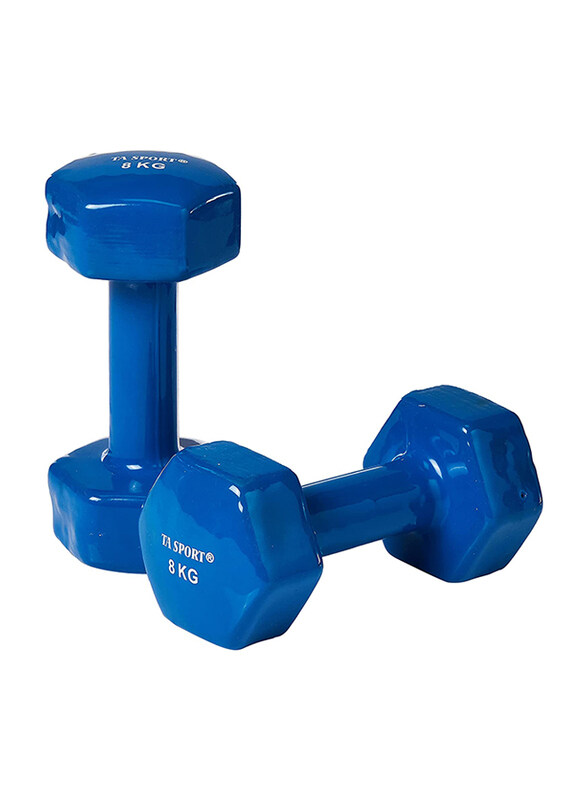 

TA Sport Vinyl Dumbbell, 2 x 8 KG, Blue