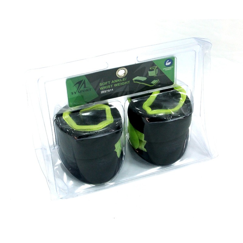 TA Sport Soft Ankle and Wrist Weight Bands Set, 2 x 2KG, Black/Green